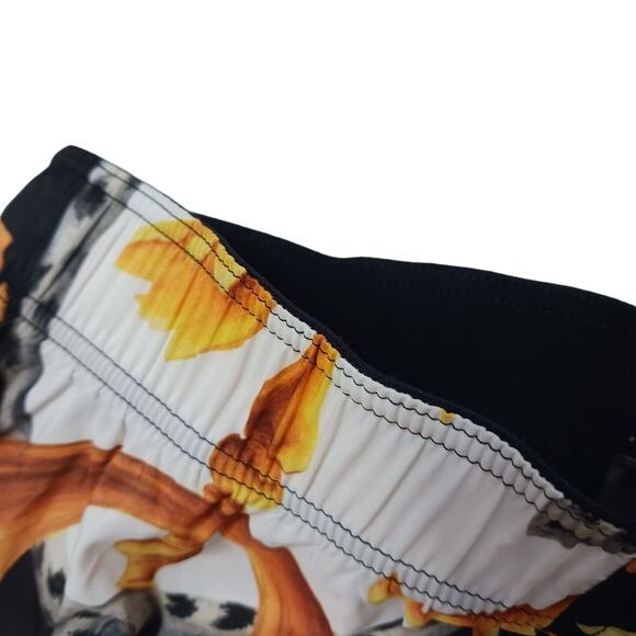 Versace Barocco Acanthus Print Men's Swim Trunks Size 6 Large BLACK GOLD $900 - Picture 14 of 16